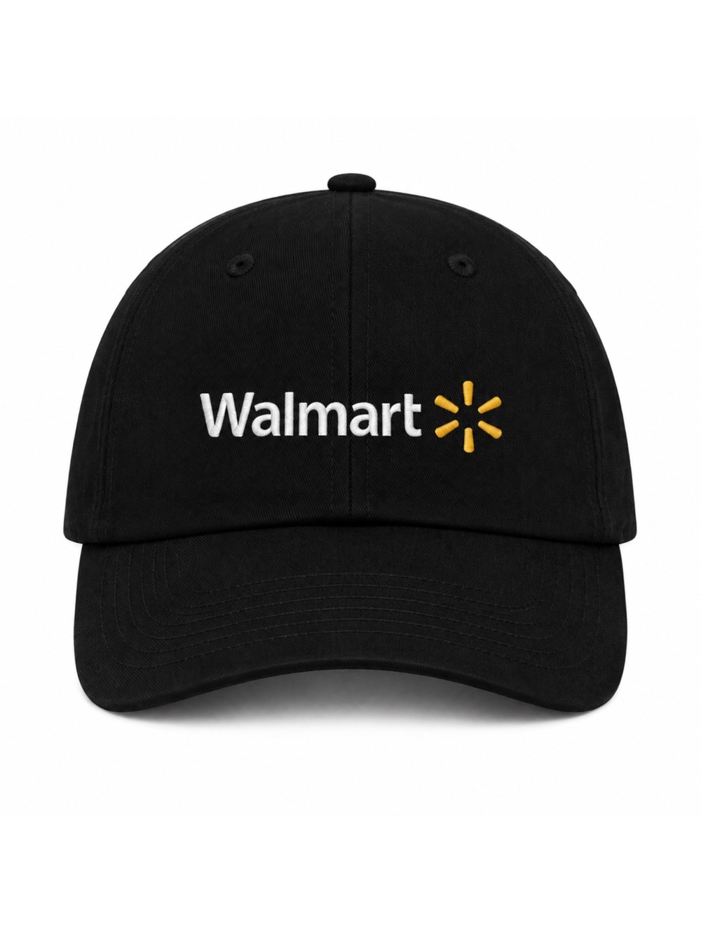 🔆Walmart Black Embroidered Baseball Cap Adjustable Dad Hat Unisex Employee Style